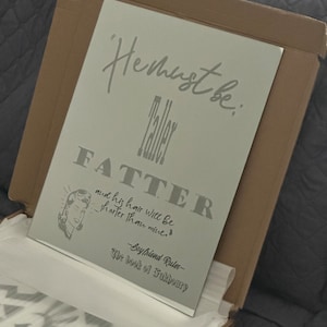 Custom etched  mirror, glass, laser etched with anything you’d like. Made to order for your wedding