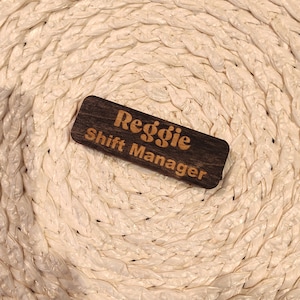Wooden Magnetic Business Name tag, Work Name tag, Personalized Name Badge, Church Name Tag, Laser Engraved name tag