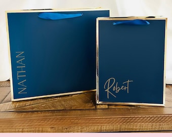 Personalized Wedding Bags, Groomsmen Gift Bags, Blue Wedding Party Bags, Gift Bags for Wedding Party, Gifts for Wedding Party, Birthday bags