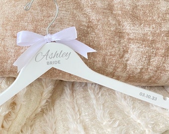 Wedding Hanger with Date, Wedding Hanger, Custom Bride Hanger, Personalized Gift, Mrs Hanger, Bridal Shower, Name Hanger, Engagement Gift