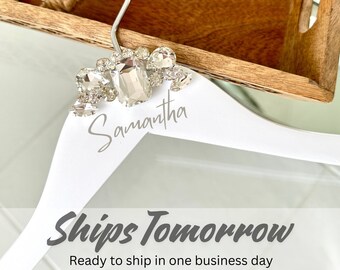 Personalized Wedding Hanger - Custom Bridal Gift - Elegant Bride Gift - Engagement Keepsake
