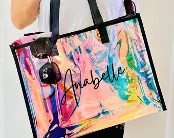 Personalized Beach Tote Bag – Custom Bachelorette Party Gift, Girls Trip Bags, Birthday Favors, Bridesmaid Beach Bag, Gift for Her