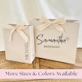 Custom Gift Bags,Personalized Name Bags, gift bags with bow, Thank You Gift, Birthday Gift Bags, Wedding Gift Bags, Bridesmaid Gift Bags