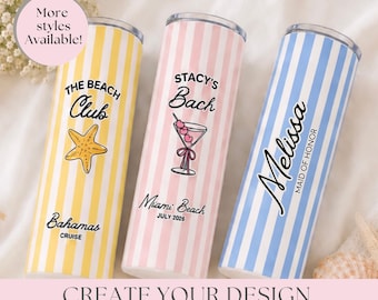 Custom Vacation Tumbler - Personalized Name - Matching Beach Vacation - Spring Break - Bachelorette Girls Trip 20oz Tumblers - Bride gifts