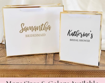 Personalized Bridesmaid Name Gift Bags, Elegant Wedding Bags, Christmas Gift Bags, Wedding Party Gift Bag, Bridal Party Bag, Groomsmen bags