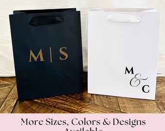 Wedding Favor gift bags, Personalized Wedding Gift Bags, Monogram bags, bride & groom bags, Gift Bags for Wedding Party, , thank you bags