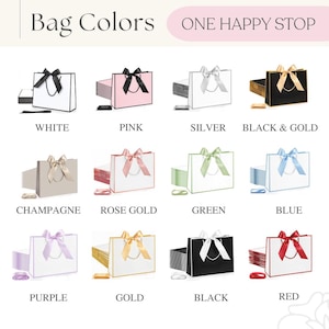 Personalized Name Gift Bags, Bow Tie Gift Bags, Thank You Gift Bags, Birthday Gift Bags, Christmas Gift Bags, Bridesmaid Gift Bags imagem 6