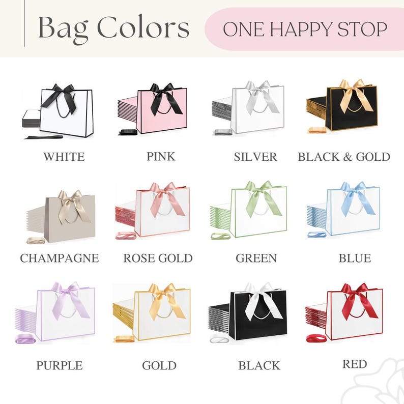 Personalized Name Gift Bags, Bow Tie Gift Bags, Thank You Gift Bags, Birthday Gift Bags, Christmas Gift Bags, Bridesmaid Gift Bags imagem 6
