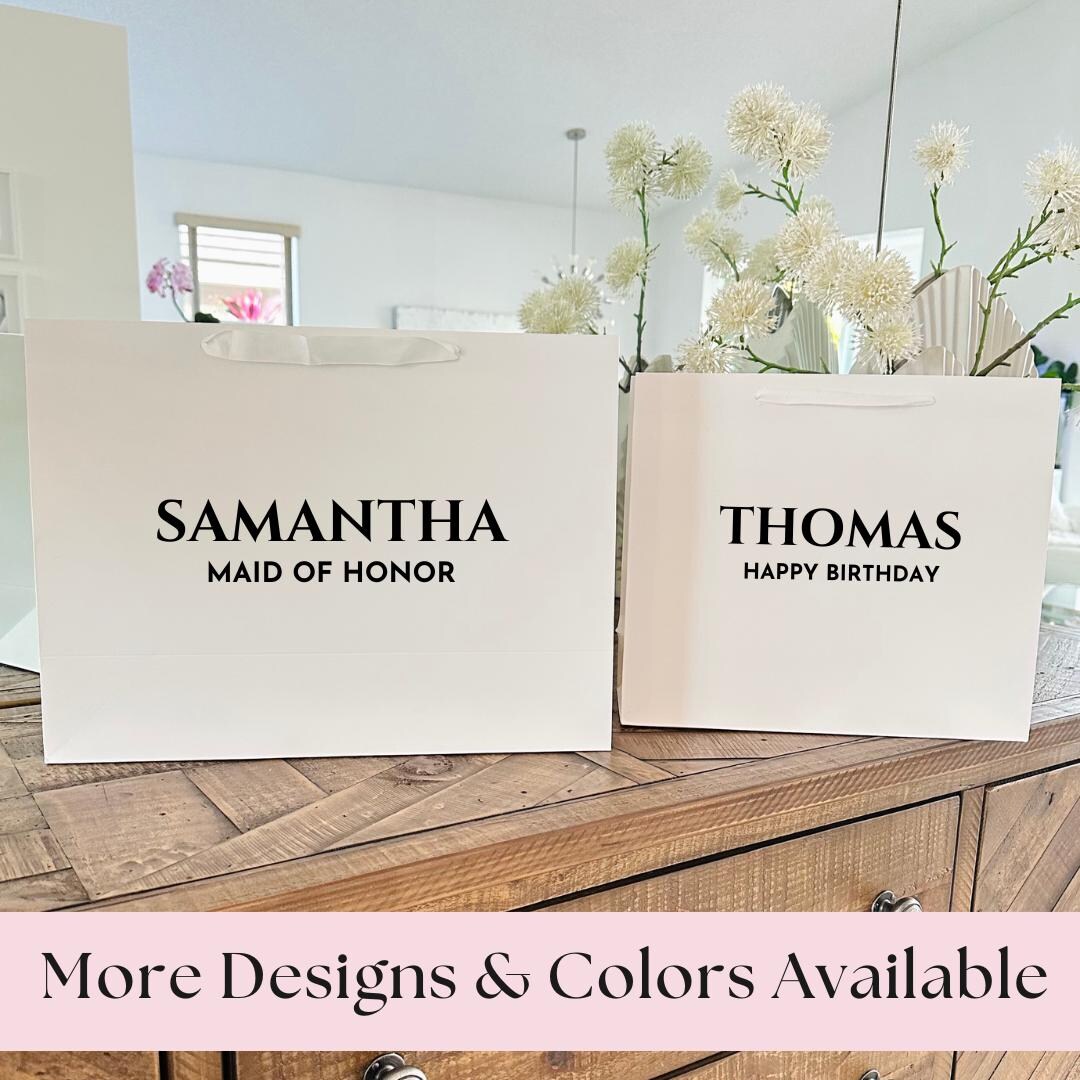 Personalized Bridesmaid Gift Bags, Custom Wedding Gift Bags,valentines ...