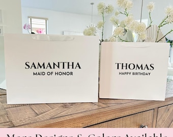 Personalized Bridesmaid Gift Bags, Custom Wedding Gift Bags,valentines gift,Welcome Gift Bags,Bridal Party Gift Bags,Elegant Gift Bag
