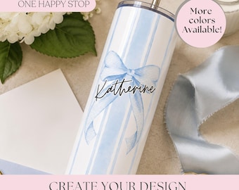 Bridesmaid Tumbler | Girl's Trip Tumbler | 20oz Stainless Steel Cup Straw | Bridesmaid Gift | Wedding | Proposal | Personalized Name Cup