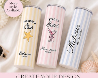 Custom Vacation Tumbler - Personalized Name - Matching Beach Vacation - Spring Break - Bachelorette Girls Trip 20oz Tumblers - Bride gifts