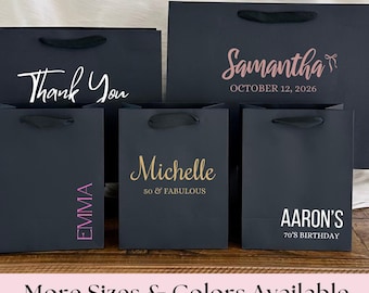 Wedding Favors Personalized Gift Bag for Guests, Bridal Shower gifts, Bridesmaid Luxury Gift Bag Party favor, Paper Bag 50th 60th Birthday
