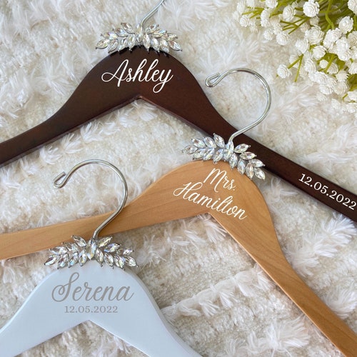 Wedding Hanger, Bridal Dress Hanger, Bridal Party Hangers, Bridesmaid Dress Hanger, Bling Rhinestone Hanger, Shiny Crystals, Custom Made