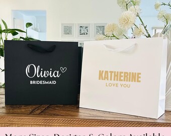 Personalized luxury gift bags for bridesmaids groomsmen, bachelorette parties gift bag, bridal party gift, thank you gift bag, bridal shower