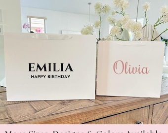 Black Elegant Kraft Gift Bag Welcome Gift Tote Bags Bachelorette Party Bag Personalized Girl Bags Gift Bags Bag Gift Bag with Name