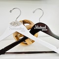 Bride & Groom Personalized hangers Groom and Bride Hangers Wedding Dress Hanger Name Last Name Groom Bride Hangers Modern Wooden hangers