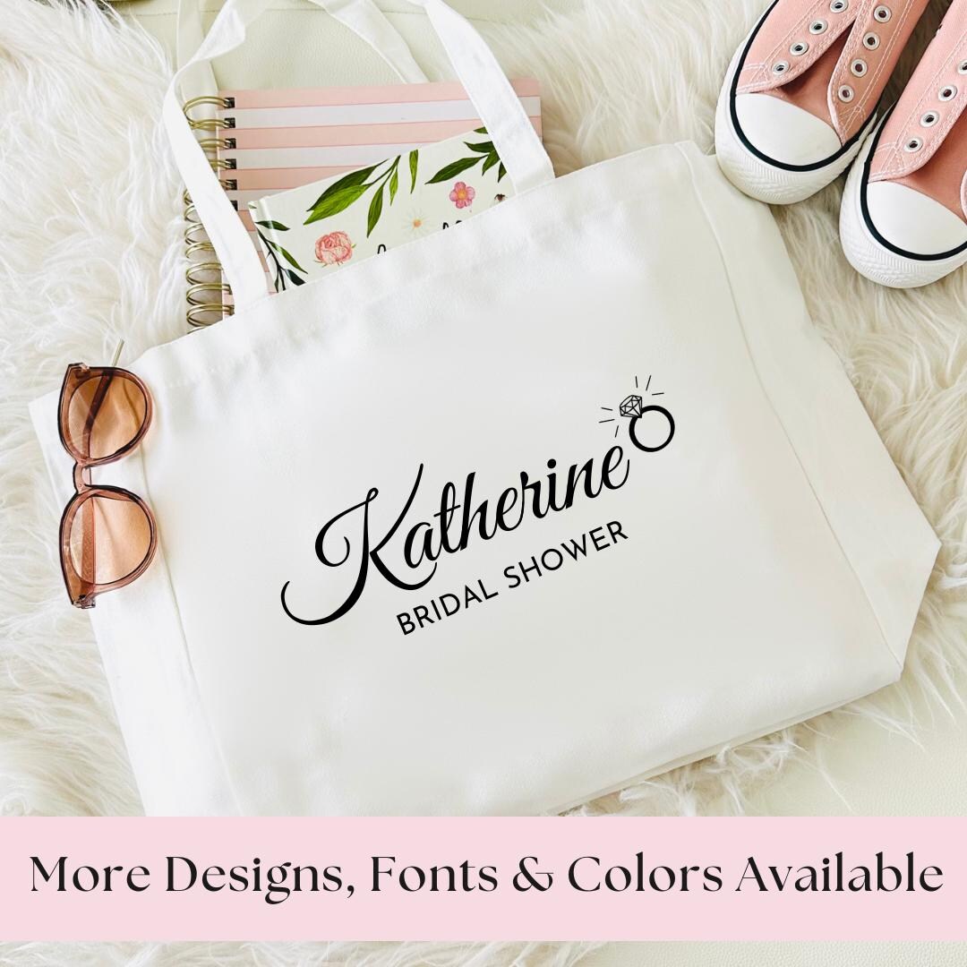 Personalized Wedding Tote Bag: Custom Bridal Shower Gift - Etsy