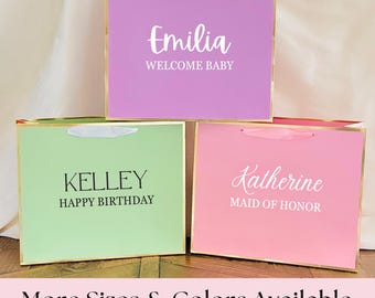 Baby Shower personalized gift bag, New baby gift, Birthday Gift bag, Wedding bags, Baby gift bag, Welcome Bag, Bags with name, Thank you bag