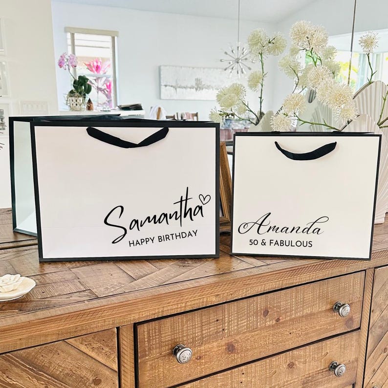 Personalized Bridesmaid Gift Bags, Custom Wedding Gift Bags,valentines ...