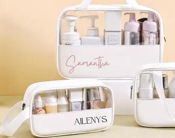 Custom Makeup Bag, Bride Toiletry Bag, Bridesmaid Gifts, Travel Toiletry Bag, Cosmetic Bag, Birthday Gift for Her, Mother's Day Gift