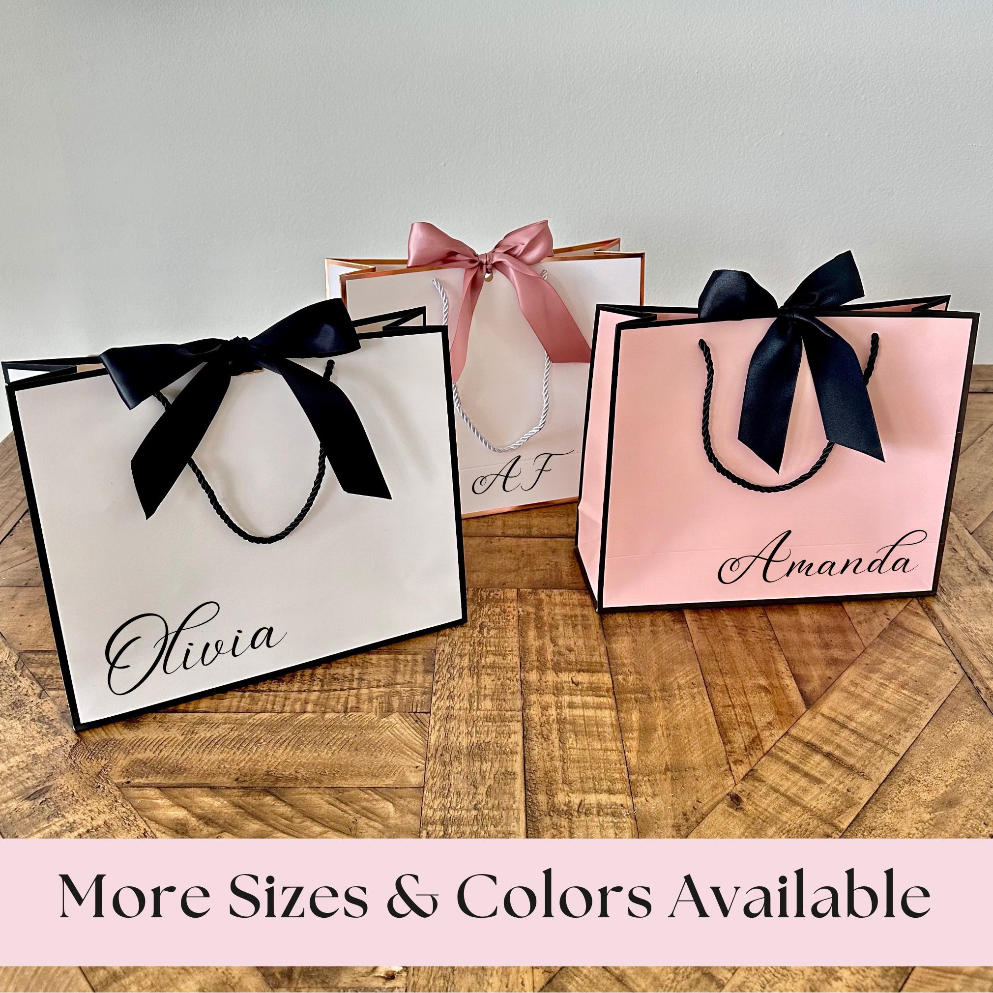 Personalized Custom Name Gift Bags - Bachelorette Party - Bridal Shower Gifts - Birthday Gift Tote - Wedding Gift - Bridesmaid Gift Bag