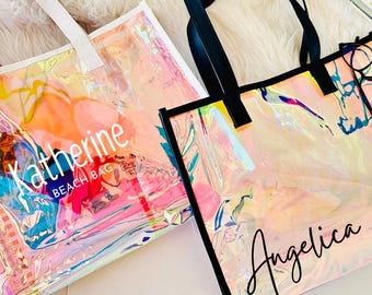 Personalized Tote and Pouch Set – Bachelorette Beach Bag, Girls Trip Gift, Custom Favor Bag, Christmas Gift for Her, Party Tote