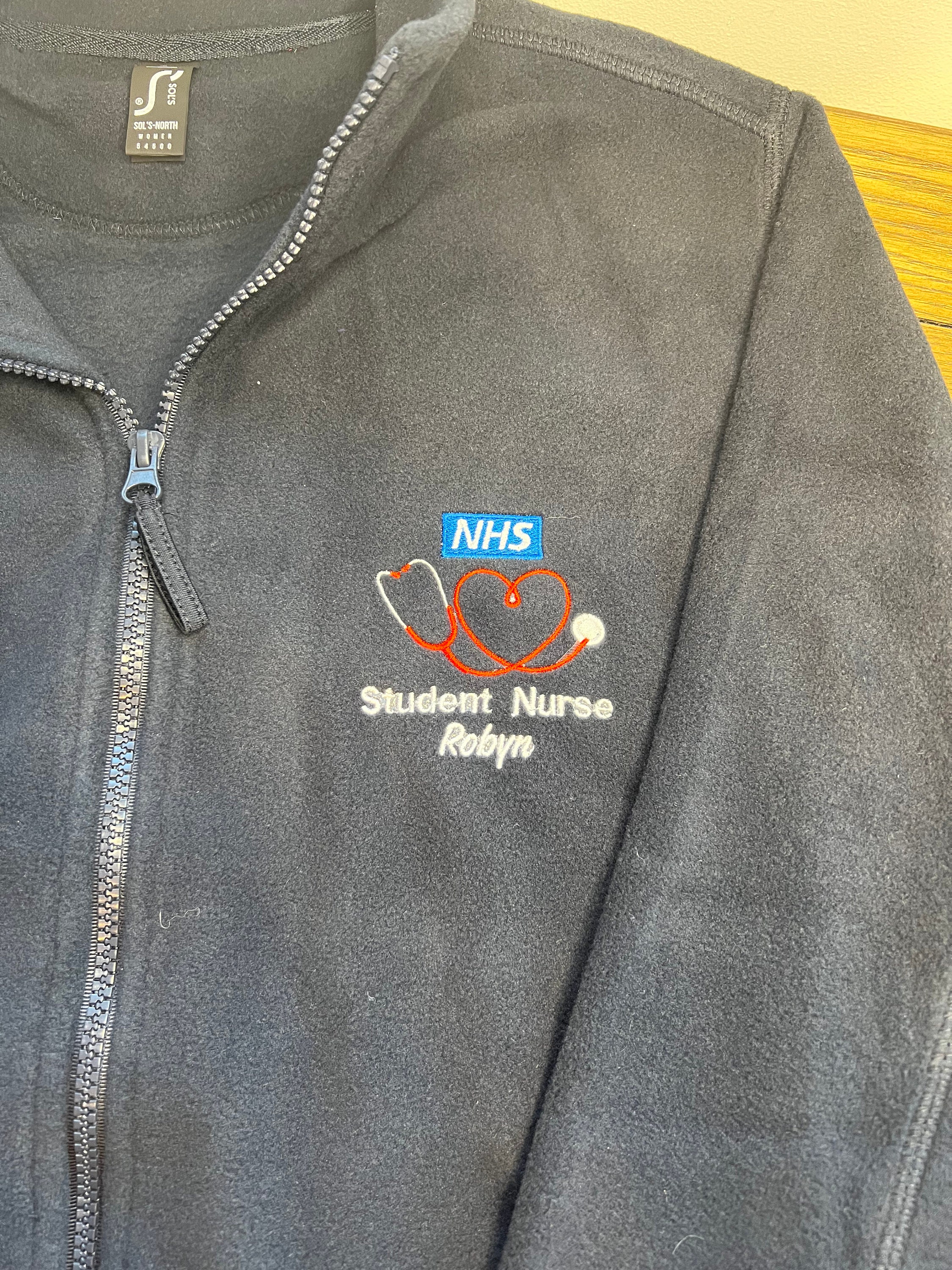 Thank You Doctors Nurses Keyworkers Rainbow Heart Embroidered Text Fleece Jacket freebies are