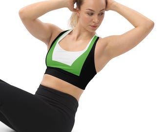 Mortal Kombat Sonya Blade Mk Green/Black Cosplay Sports Bra