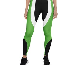 Mallas de cosplay verde/negro de Sonya Blade MK3 de Mortal Kombat