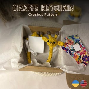 Giraffe Keychain Crochet Pattern – PDF Amigurumi Tutorial | Step-by-Step Instructions in English & Ukrainian
