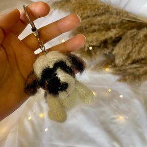 Kleiner gehäkelter Biber Yorkshire Terrier Schlüsselanhänger - individuelles Haustier Geschenk
