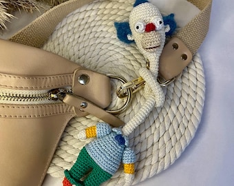 Gehaakte sleutelhanger Krusty de Clown - Simpsons-personage - Fun Bag Charm