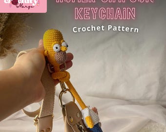 Homer Simpson Crochet Pattern | Amigurumi Keychain Tutorial (PDF)