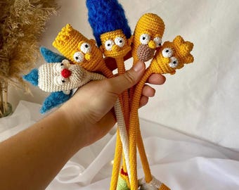 Crochet Simpsons Keychain – Handmade Character Keychains
