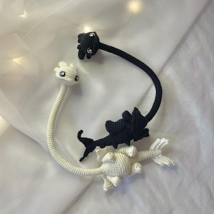 Handmade Toothless & Light Fury Keychain Set – Crochet Night and Light Fury Couple Gift, Custom Colors Available