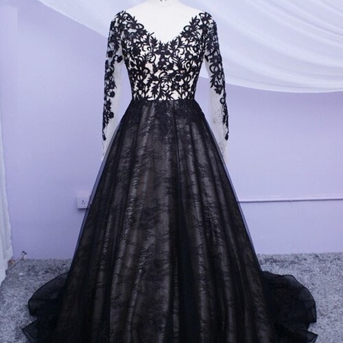 Gothic off Shoulder Black Wedding Dress Fairy Bridal Dress - Etsy