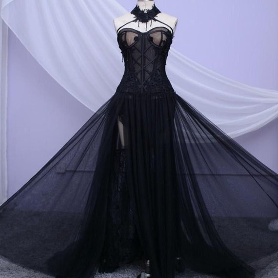 Astarte Gothic Black Wedding Dress - Etsy