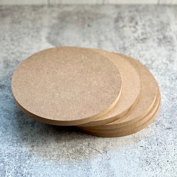 6 MDF Circles - 8" - 1/2 Inch Thick - Unfinished Wood Circle | Round | DIY