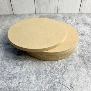 4 MDF Circles - 8&quot; - 1/2 Inch Thick - Unfinished Wood Circle | Round | DIY