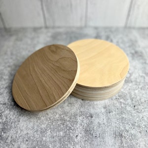 Set of 5 Wood Circles - 6&quot; - 1/2 Inch Thick - Unfinished Wood Circle | Wood Round | DIY