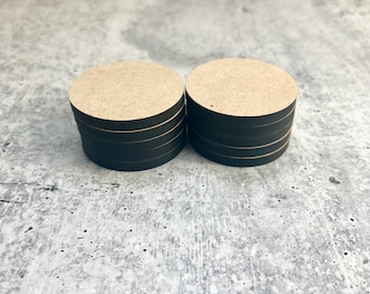 Set of 5 - 3.5" Unfinished MDF circles - 1/4” thick MDF