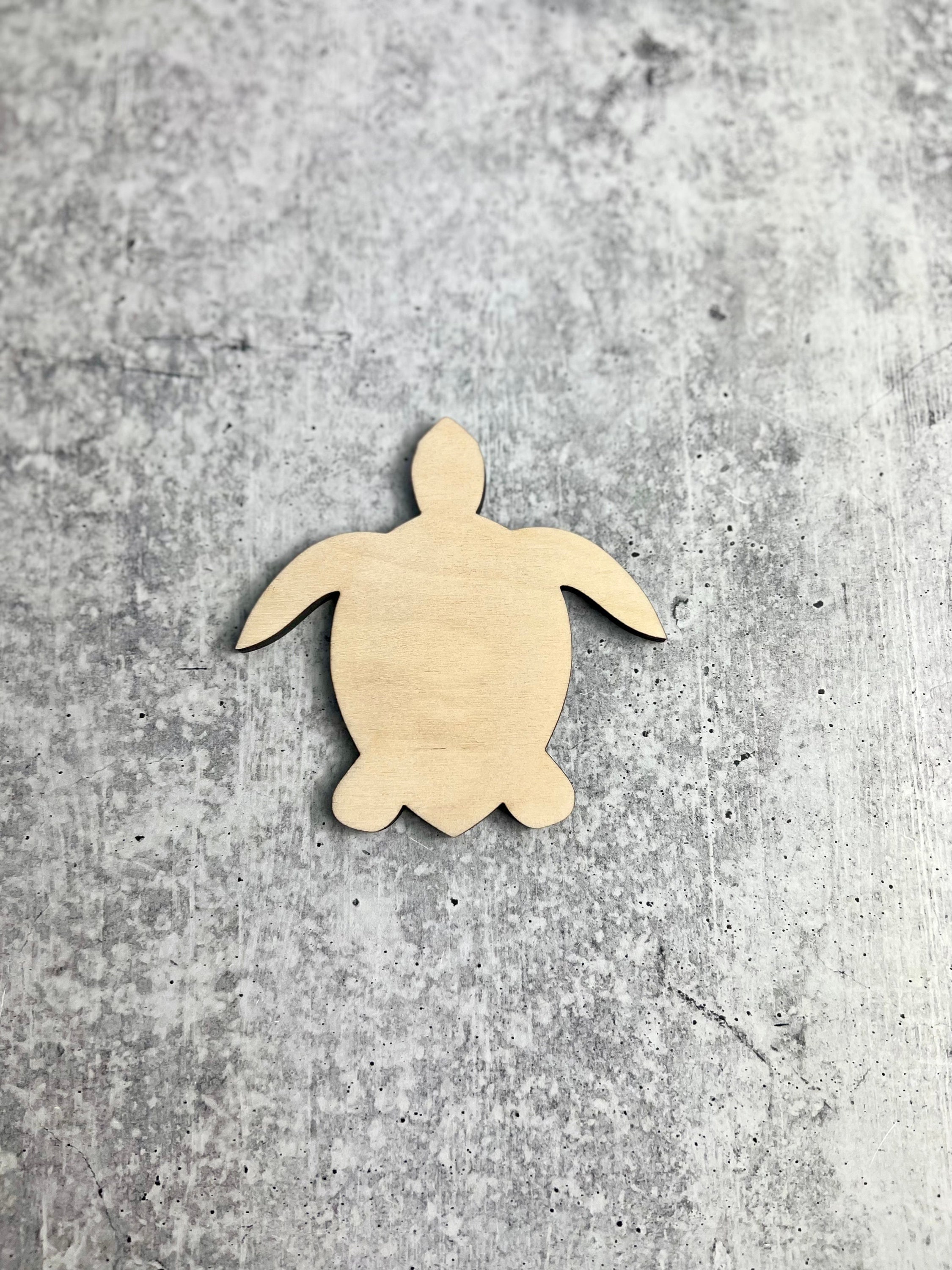 Unfinished Wood Sea Turtle Shape - Turtle - up to 12