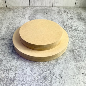 MDF Circles - (2) 8" and (2) 6" - 1/2 Inch Thick - Unfinished Wood Circle | Round | DIY