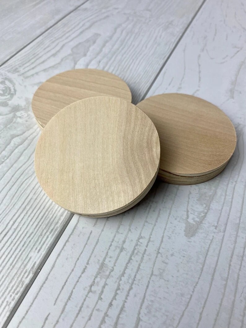 10 X Wooden MDF Coaster Blanks Craft Painting 100mm Circle Square