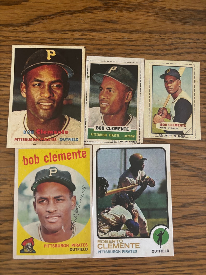 Roberto Clemente Baseball Cards Set of 5. Nice Aged Reprints. Novelty . Gift for Him Etsy