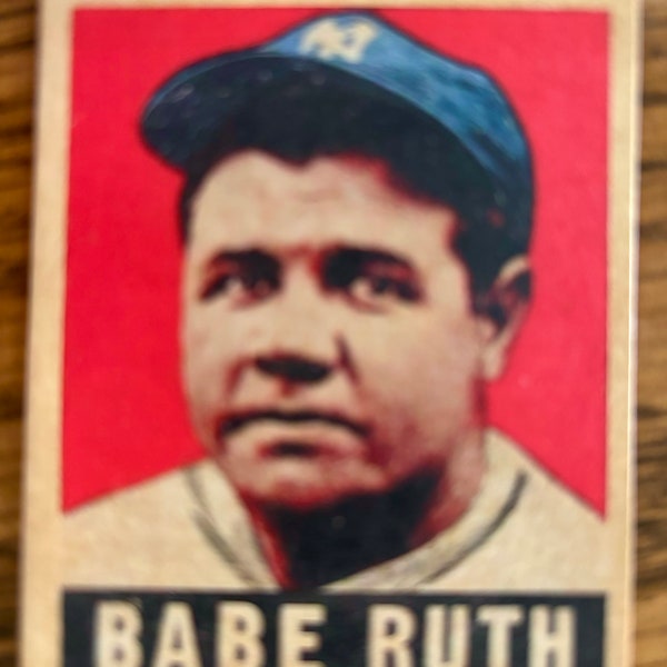 1949 Leaf Babe Ruth Baseball Card Great Aged Reprint/ Display.