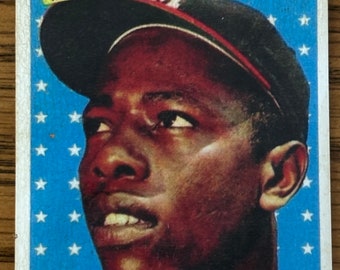 1958 Hank Aaron #488  National League . Vintage Aged Art   Card stands size .
