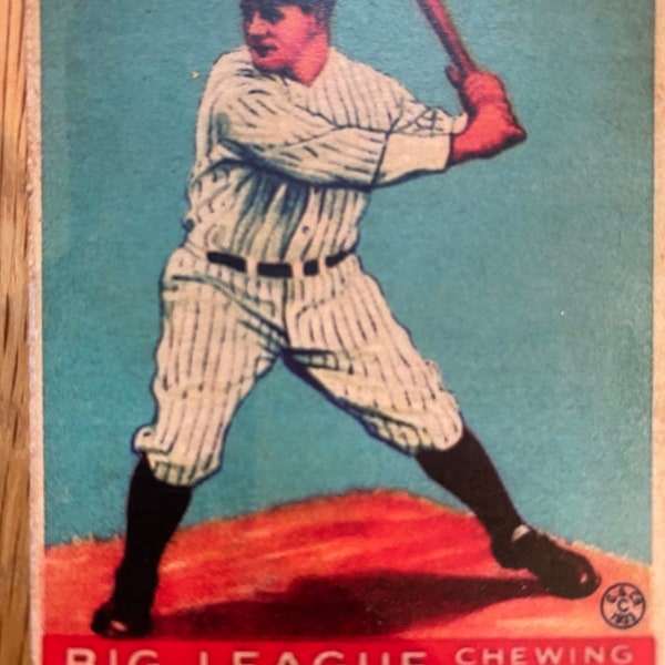 1933 Goudey Lou Gehrig baseball card. Aged old vintage Reprint. Rare, gift