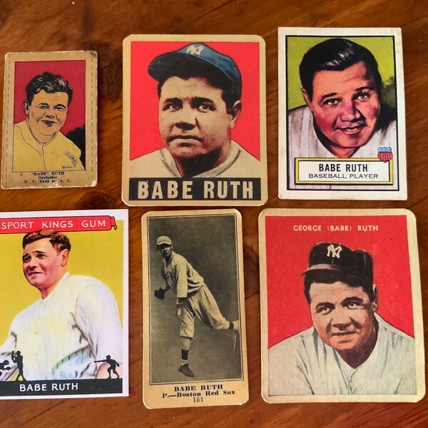 1900's Babe Ruth Rookie Novelty Baseball Card Set Rare Vintage Aged Reprint Baseball collector  Handmade. Gift for him gift for dad